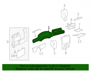 Dashboard cover left VW Jetta 11-14 USA black