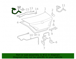 Left trunk lid hinge for Toyota Avalon 2005-2006