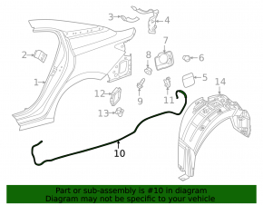 Nissan Sentra 20-24 Fuel Filler Door Cable Without Handle