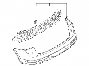 Bare rear bumper Audi Q5 80A 18-20 for parking sensors without Park Assist, S-Line