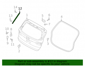 Shock absorber trunk door right Hyundai Santa FE 19-23