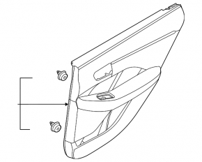 Kia K5 21-24 black rear left door panel