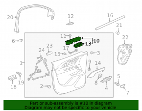 Front Left Window Regulator Cover GMC Terrain 18 - Black