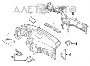 Front panel trim side left Hyundai Sonata 15-17 gray