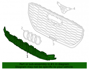 Lower grille of the front bumper of the Audi Q4 e-tron 22-25