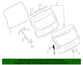 Trunk door bumper bracket right Nissan Murano z52 15-