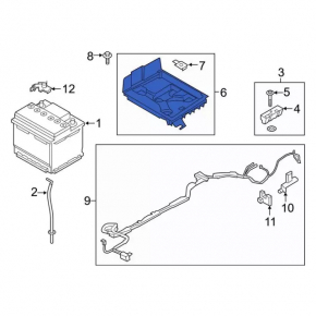 Battery tray Lincoln MKZ 13-20 Hybrid