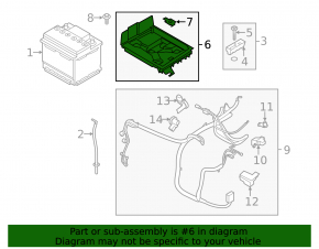 Battery tray Lincoln MKZ 13-20 Hybrid