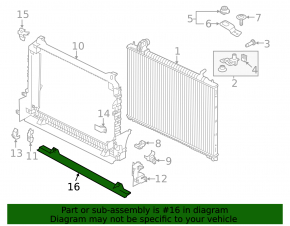 Lower radiator support deflector for Jaguar F-Pace 17-23 2.0, 3.0, 5.0
