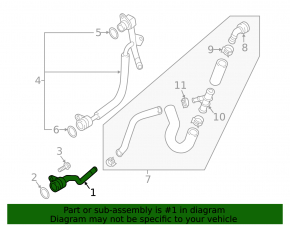 VW Atlas 18-23 2.0T Turbocharger Coolant Pipe Outlet