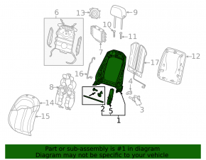 Audi E-Tron 19-23 passenger seat backrest adjustment motor