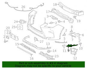 Front Bumper Side Grille Left Lexus RX350 RX450h 16-19
