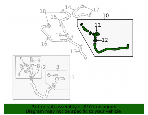 Cooling pipe pump-cooler gearbox VW Passat b8 16-19 USA 2.0T 2 parts with quick release