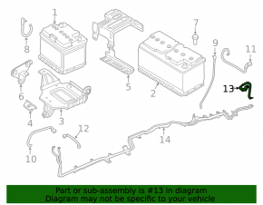 Negative battery terminal BMW 5 G30 17-23 trunk