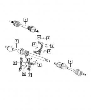 Drive axle shaft front right Jeep Cherokee KL 19-22 FWD 2.4