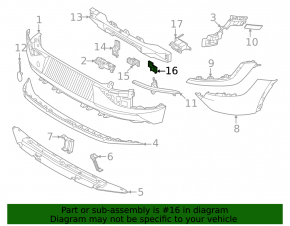 Rear bumper reinforcement bracket lower left Kia EV6 22-26 center