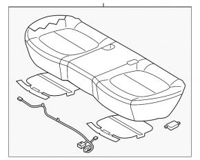 Rear row of seats 2 row Kia Soul 14-16 pre-rest rag black