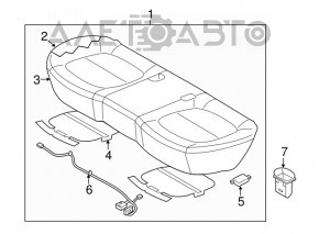 Rear row of seats 2 row Kia Soul 14-16 pre-rest rag black