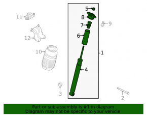 Shock absorber strut assembly rear left Porsche Panamera 14-16 AWD for air