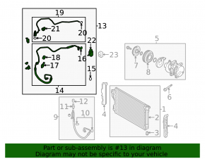 Air conditioner tube heater-condenser Hyundai Sonata 11-15 disassemblable, assembled, without cap