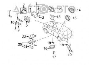 Tape recorder, Monitor, CD-changer, Radio, Panel Mazda CX-7 06-09