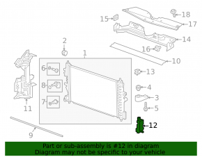 Radiator bracket right Chevrolet Cruze 16- plastic