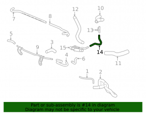 Cooling pipe lower Honda Civic X FC 16-21 2.0 first part