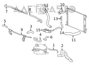 Cooling pipe lower Honda Civic X FC 16-21 2.0 first part