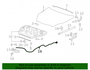 GMC Terrain 10-17 Interior Hood Lock Handle Without Cable