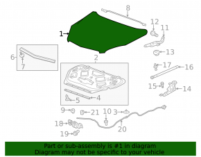 Hood naked Chevrolet Equinox 10-17 565Q black, dents