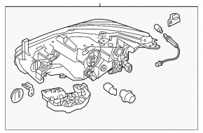 Headlight front left Nissan Murano z52 15-18 bare dorest halogen, dark