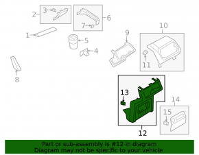 Black rear center console trim for the Audi E-Tron 19-23
