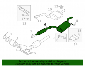 Exhaust line middle part VW Passat 20-22 2.0T