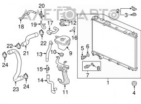 Upper left radiator cushion Honda CRV 17-22 rubber + metal