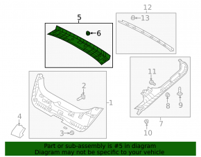 Central trunk door trim Hyundai Veloster 12-17