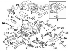 Left passenger seat runner for Porsche Macan 15-18, electric, without frame