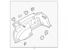 Left arch trim for Subaru Outback 10-11 beige