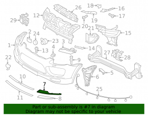 Front bumper grille trim left Porsche Cayenne 958 11-14 upper