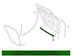Lower rear right door seal for Porsche Taycan 20-26