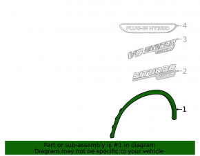 Front left wing arch trim Mercedes GLC 300/350e/43 16-22 scratch, broken guide