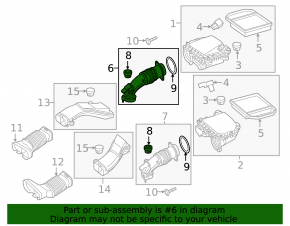 Air duct from the air filter housing, right Mercedes GLS-class X166 15-19 3.0