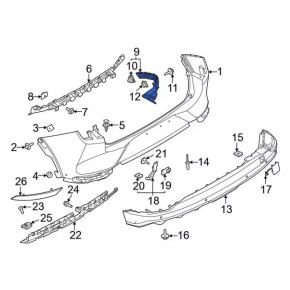 Rear bumper mount right Ford Mustang Mach-E 21-23