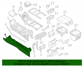 Left side center console trim for Land Rover Range Rover Velar 18-23
