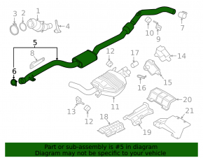 BMW F30 16-18 PHEV mid-mounted exhaust manifold