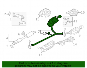 Muffler rear part with barrel right Hyundai Sonata 11-14 2.0