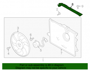 Upper radiator deflector Hyundai Santa FE Sport 13-18 2.4