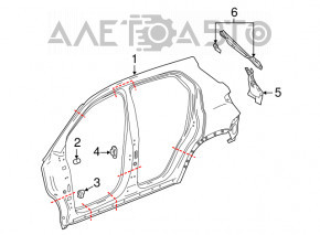 Quarter wing rear left Buick Encore 13-19 graphite, made