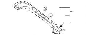 Right tailgate trim for Audi Q8 19-25 black