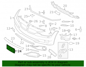 Front bumper number plate holder BMW 4 F32/33/36 14-20