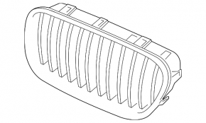 Left radiator grille BMW 5 GT F07 10-17 Without night vision, all, chrome